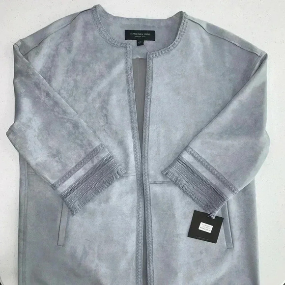 Andrew Marc Open Front Faux Suede Jacket - Picture 2 of 9